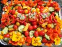 Salad Garnished with Edible Flowers